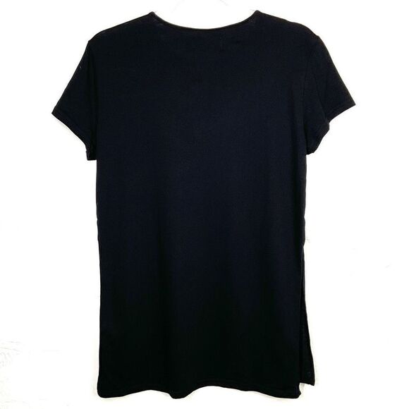 MinkPink Black Short Sleeve T-Shirt Tunic Top Medium - Picture 3 of 5